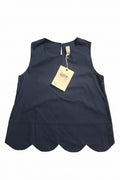 Blusa Smanicata con Taglio a Onde