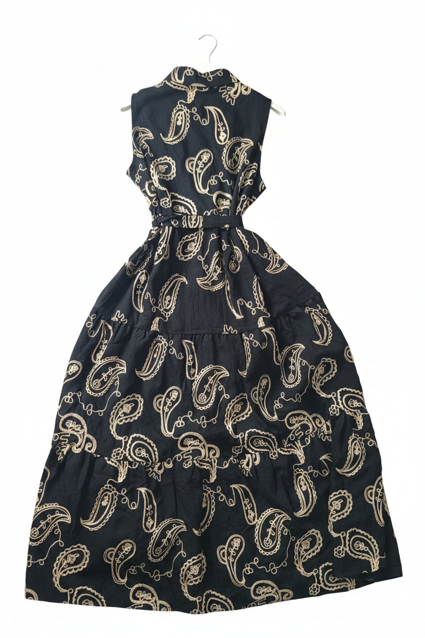 Vestito Lungo Boho-Chic con Cintura