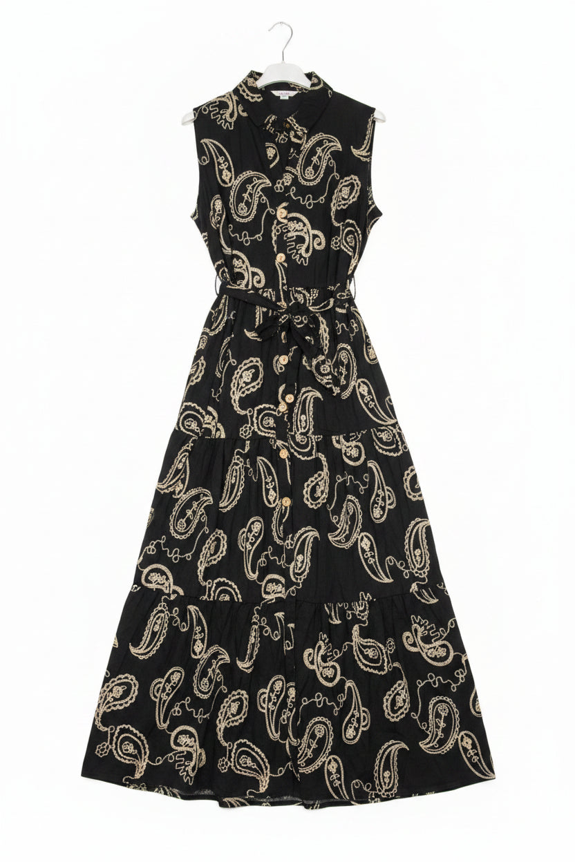 Vestito Lungo Boho-Chic con Cintura