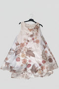 Abito Corto Svasato a Fiori in Chiffon