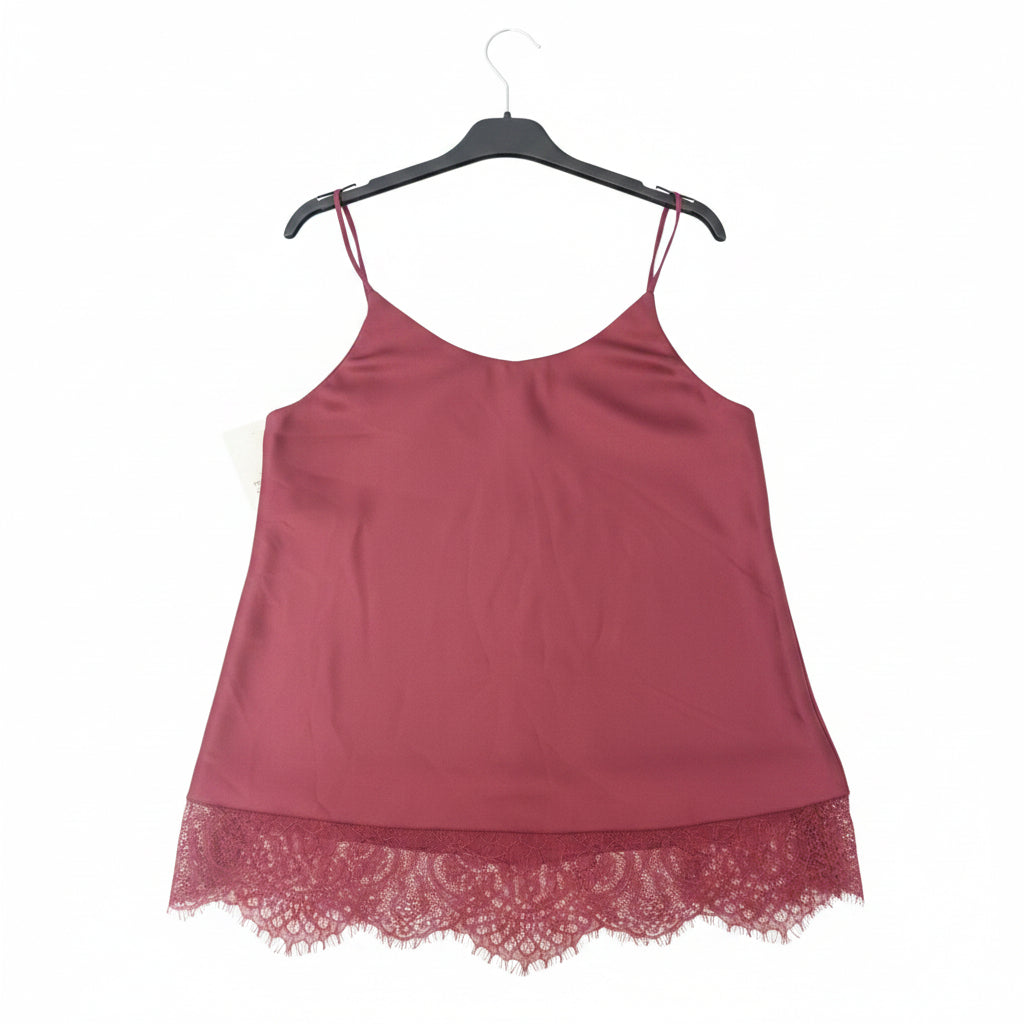 Canotta in Satin con Fondo in Pizzo