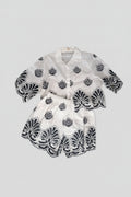 Completo Coordinato Camicia e Shorts in 100% Cotone Ricamato