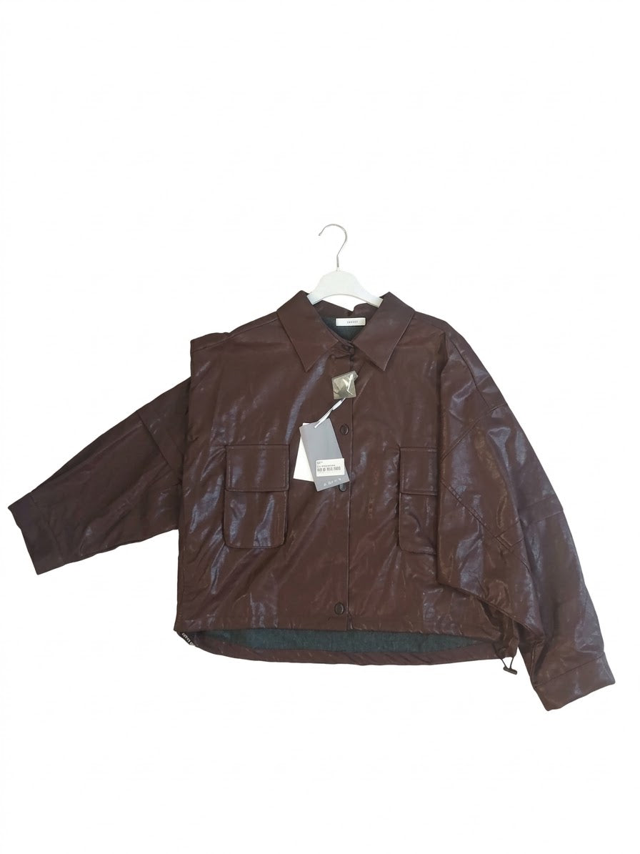 NEW Giacca-Camicia Oversize in Similpelle con Coulisse