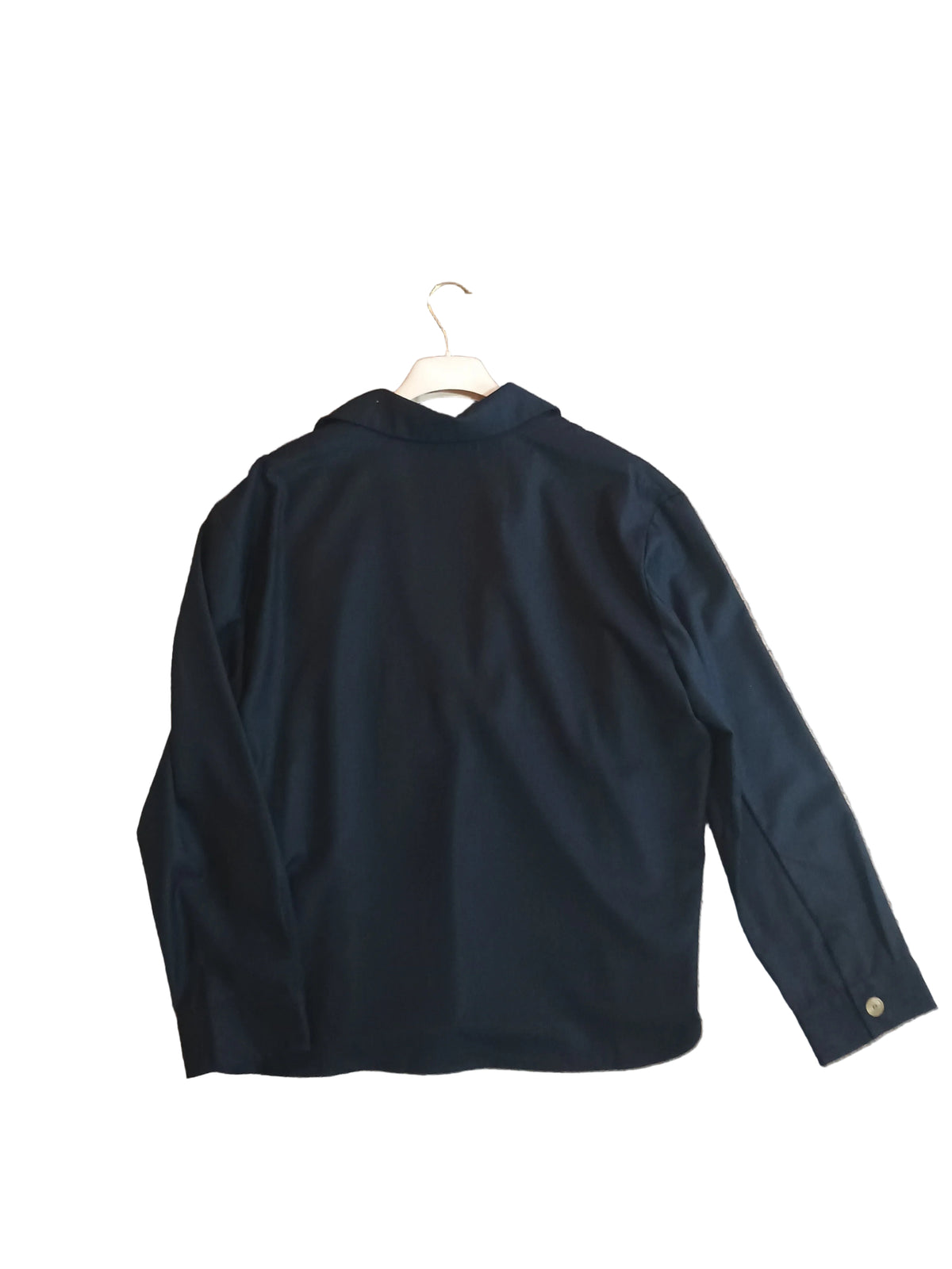 New Blusa Fluida con Scollo a V e Colletto