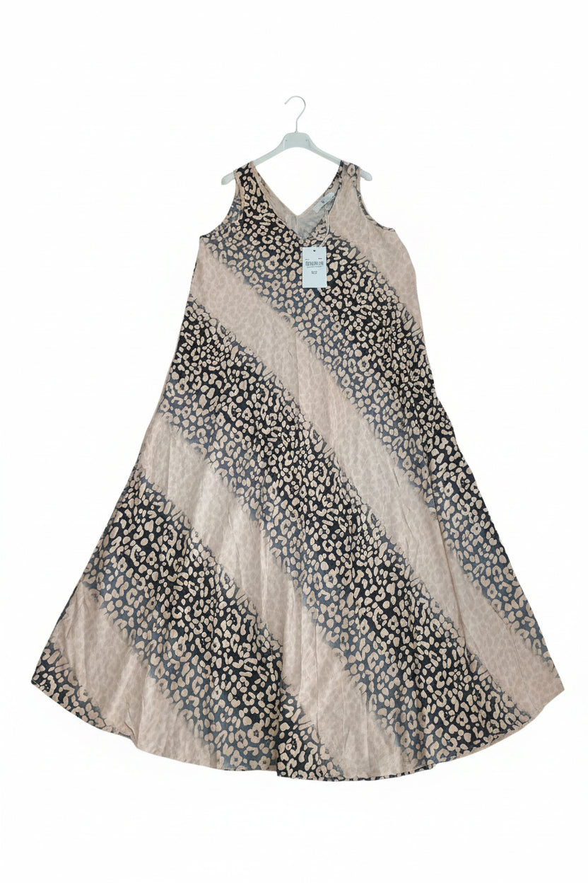 Abito Maxi Fluido a Fantasia Leopardata sfumata