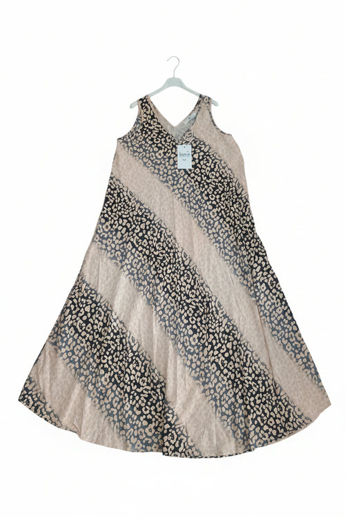 Abito Maxi Fluido a Fantasia Leopardata sfumata