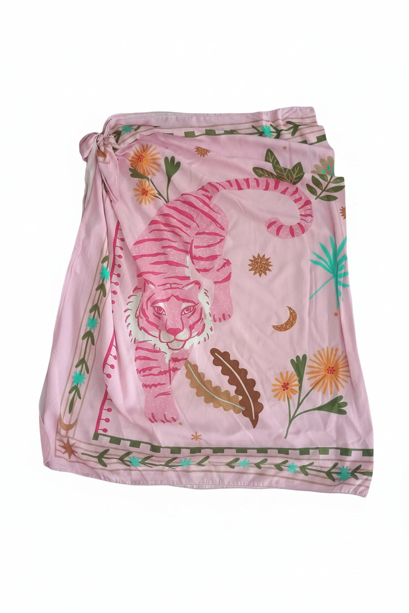Gonna Pareo Midi "Wild Jungle" con Stampa Tigre – Variante Regolabile