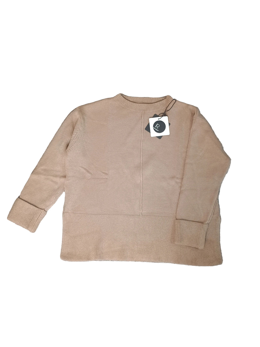 New Maglione Girocollo con Cucitura Centrale