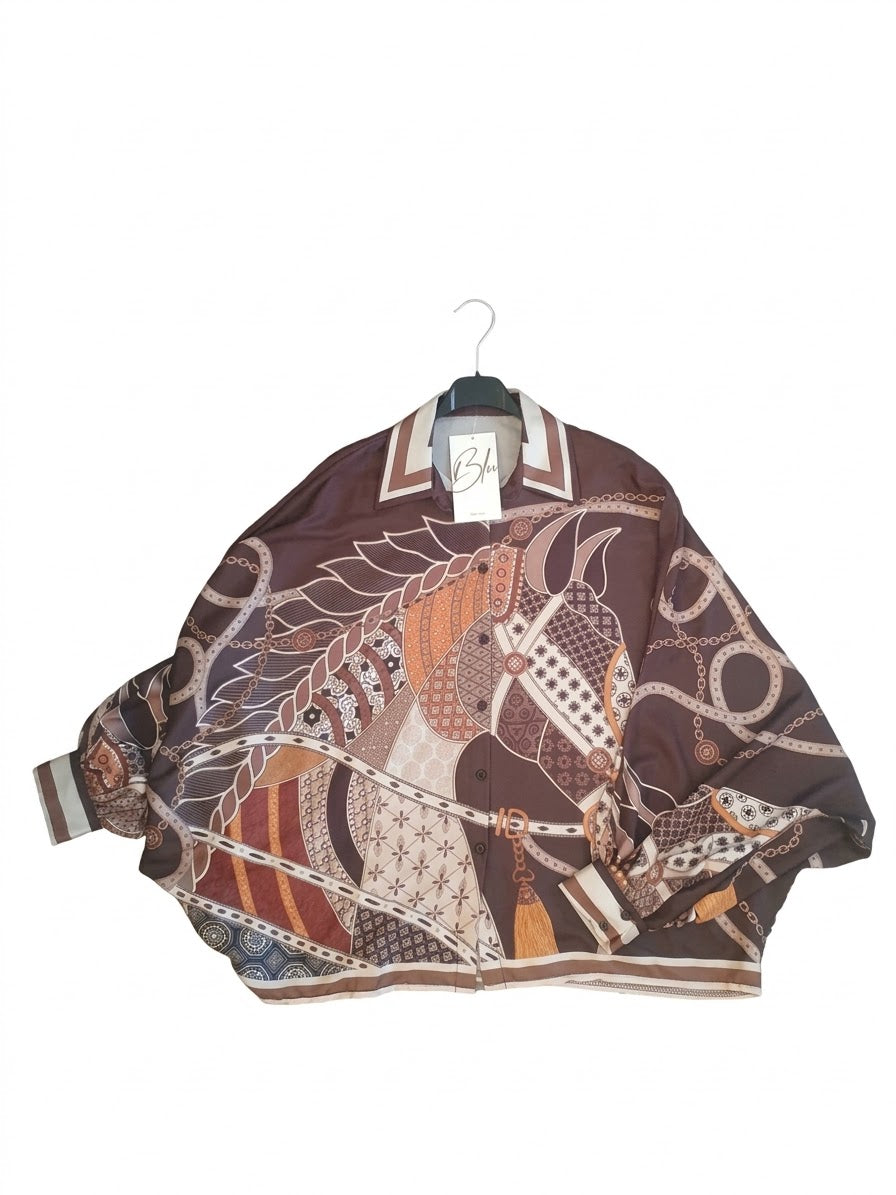 NEW Camicia Fluida in Raso Fantasia