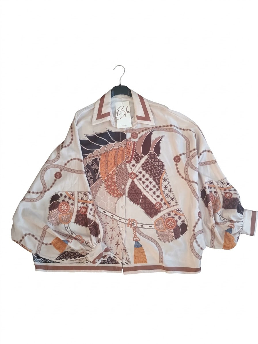 NEW Camicia Fluida in Raso Fantasia
