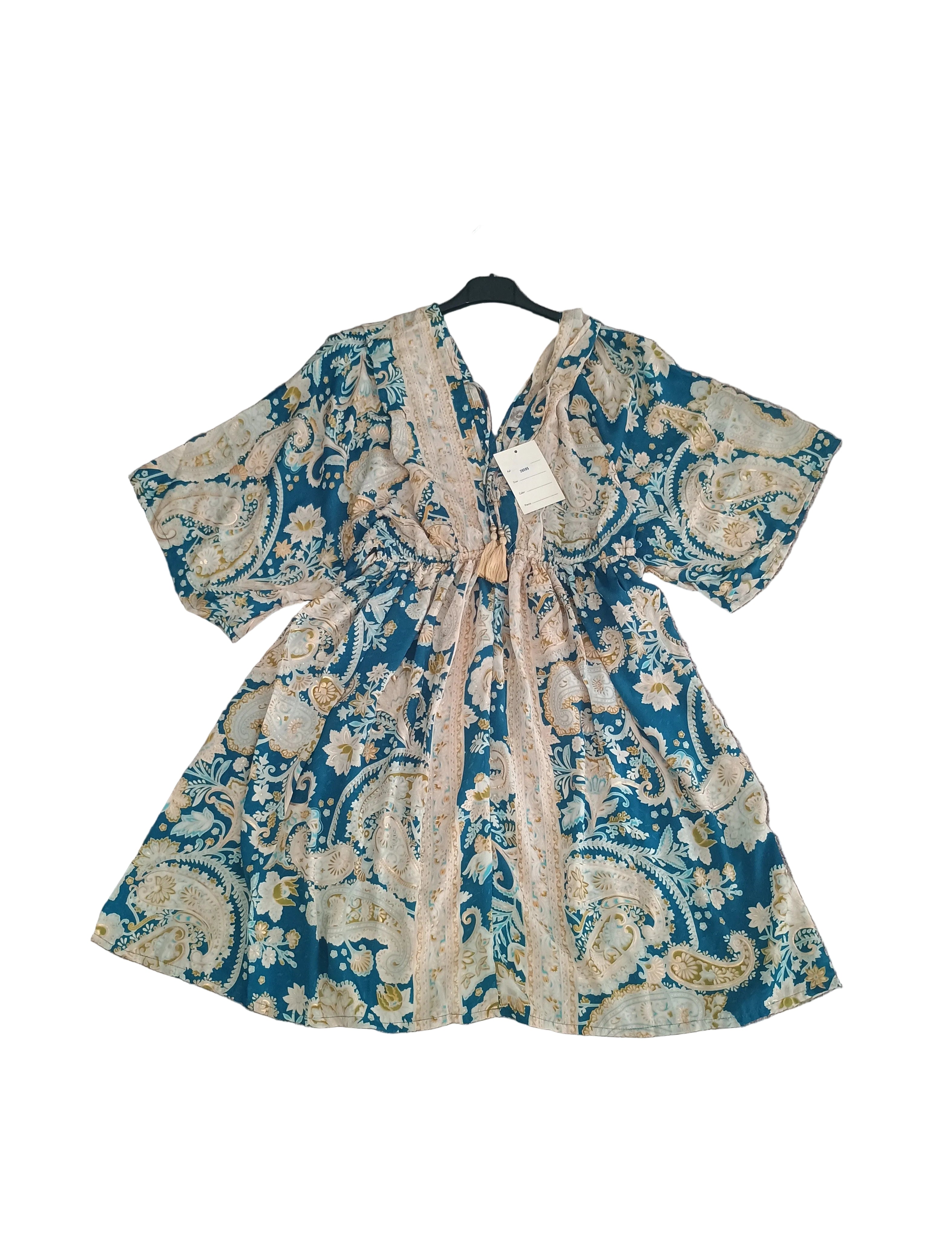 Abito Corto Stile Impero Fantasia Boho-Chic