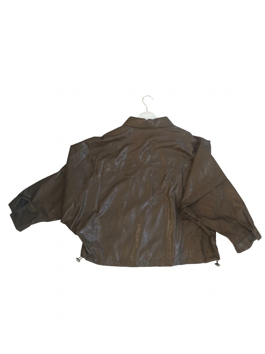 NEW Giacca-Camicia Oversize in Similpelle con Coulisse