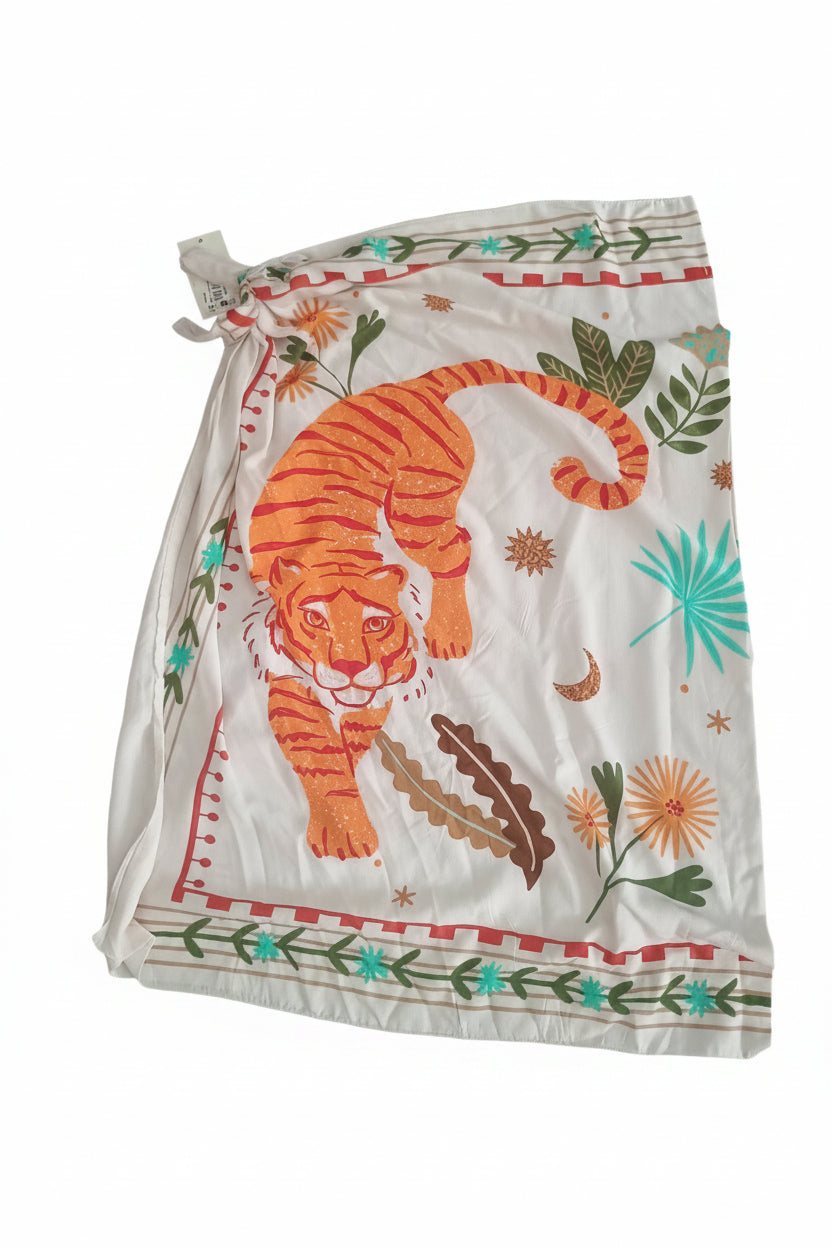 Gonna Pareo Midi "Wild Jungle" con Stampa Tigre – Variante Regolabile