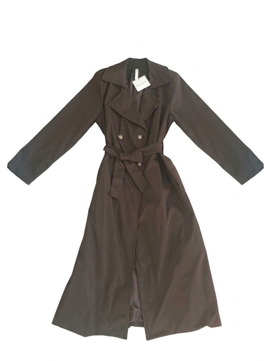 NEW Trench Lungo Doppiopetto con Cintura