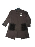 New Cappottino in Maglia con Tasche in Eco Pelliccia