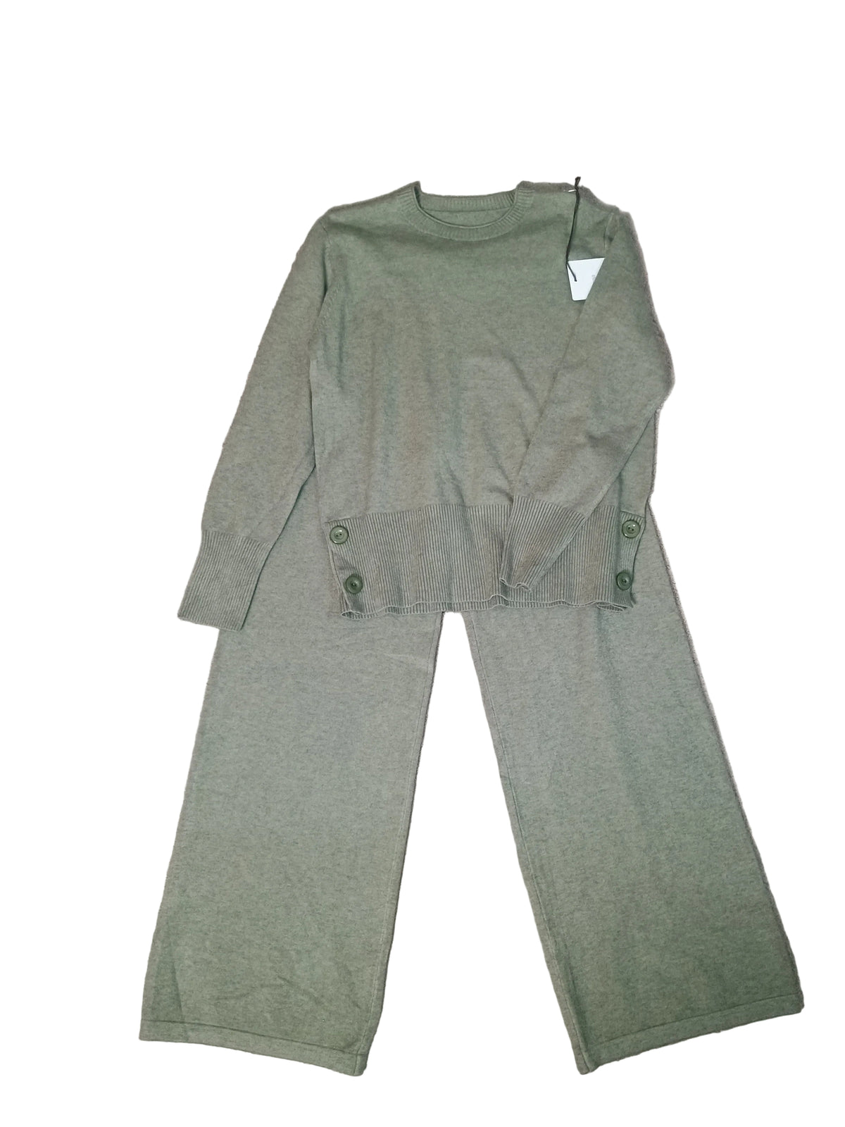 New Completo in Maglia Maglione e Pantalone a Gamba Larga