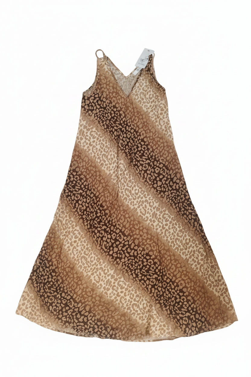 Abito Maxi Fluido a Fantasia Leopardata sfumata