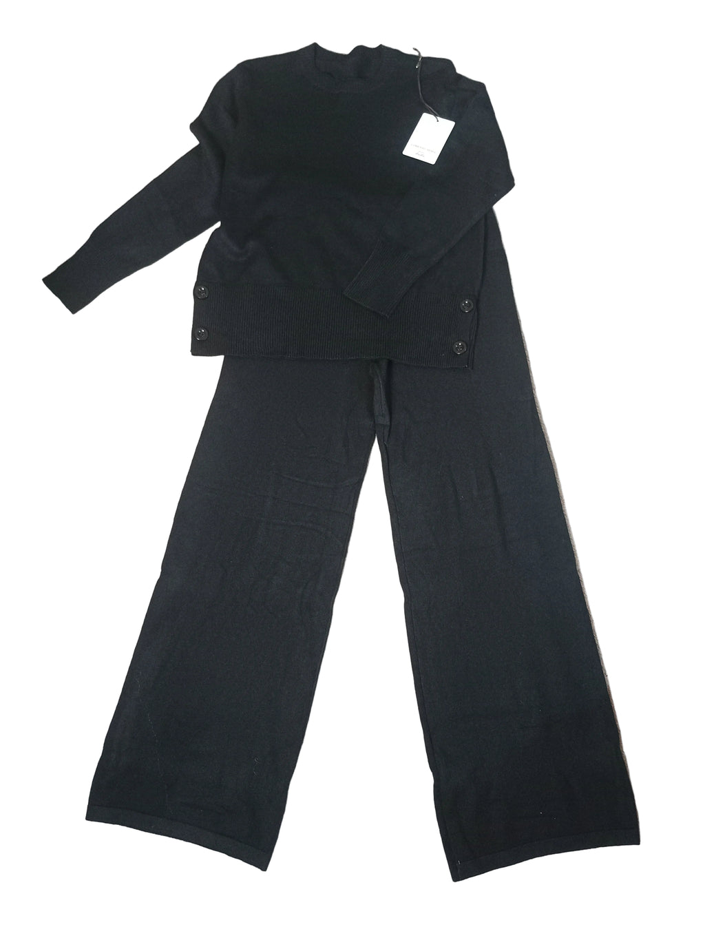 New Completo in Maglia Maglione e Pantalone a Gamba Larga