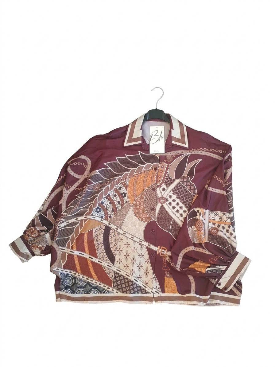 NEW Camicia Fluida in Raso Fantasia